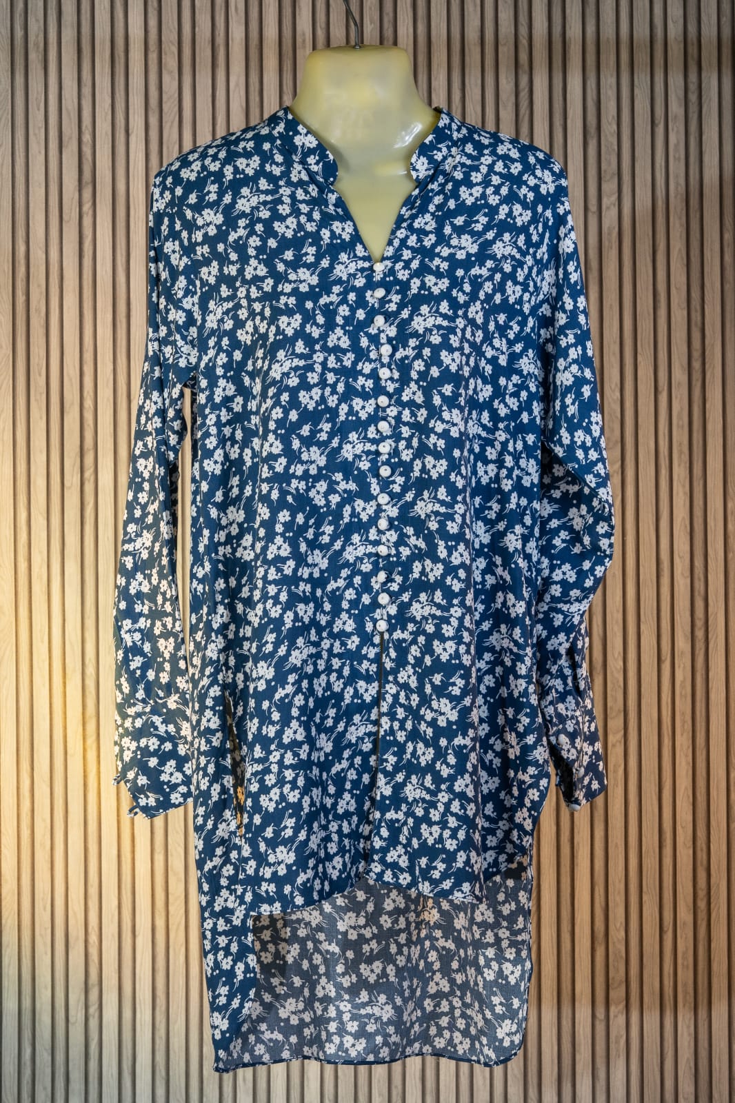 Winter Linen Co-Ord Set for Women – Blue Blossom