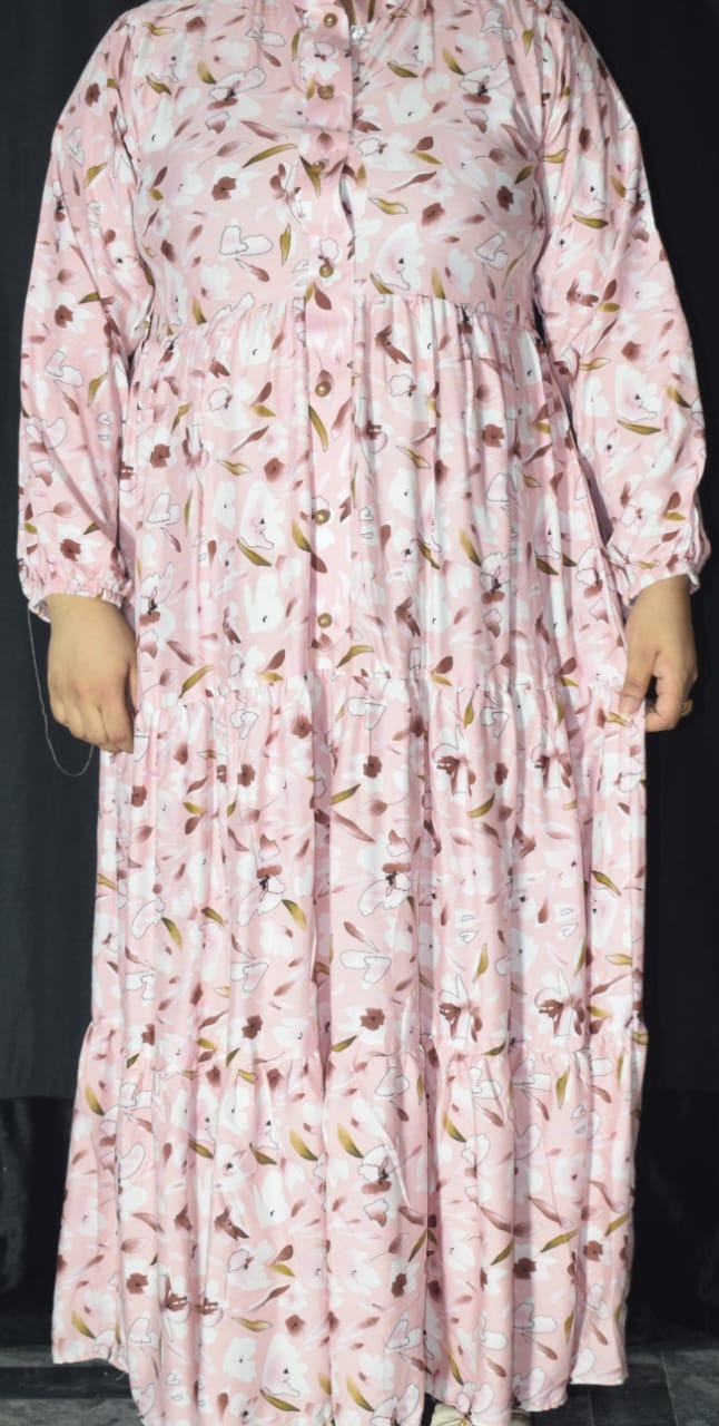 Stone lilen digital print frok