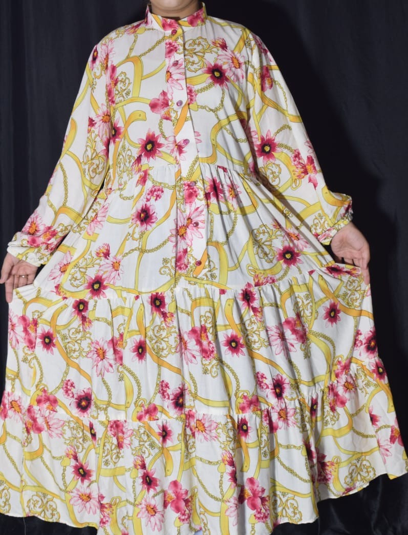 Title stone lilen digital print frok