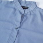 Graceful Sky-Blue Beach Kurta: Coastal Elegance - L