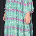 Stone lilen digital print frok