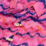 Vibrant Pink and Purple Wave Tunic Set with Bead Embellishments